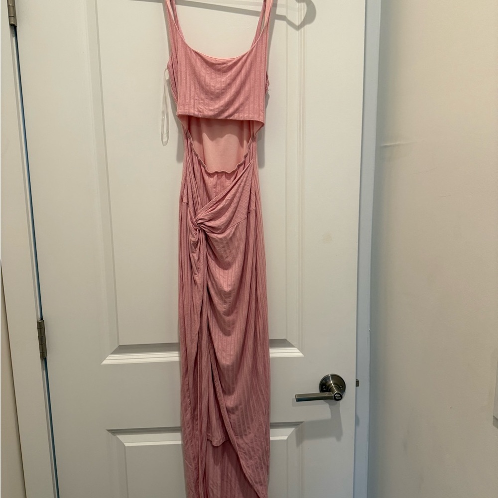 NanaMacs Pink Cutout Ruched Dress